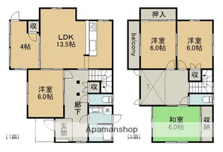 愛知県一宮市木曽川町玉ノ井字砂割【一戸建】の間取り