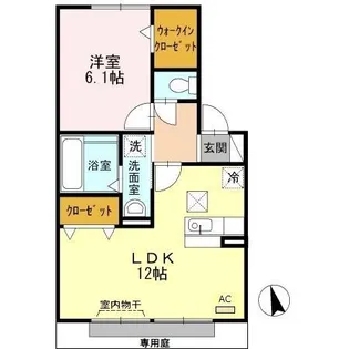 1LDKの間取り画像