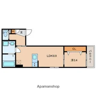 愛知県一宮市中町1丁目【アパート】の間取り