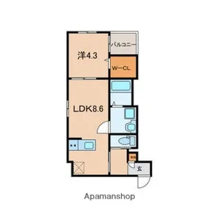 愛知県一宮市中町1丁目【アパート】の間取り