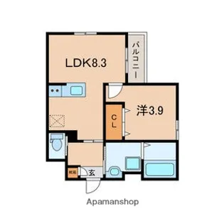 愛知県一宮市中町1丁目【アパート】の間取り