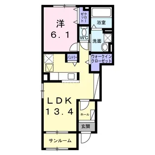 ドメーヌ・ビュール青石【1階】の間取り