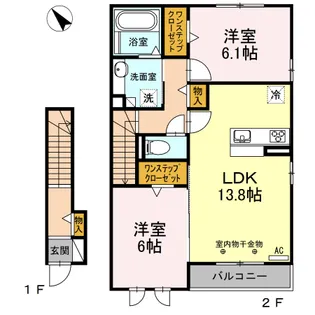 フォレスト九西【2階】の間取り