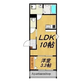 愛知県一宮市木曽川町里小牧字南渡瀬【アパート】の間取り