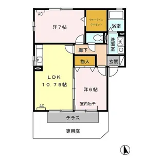 アンソレイユ D【1階】の間取り