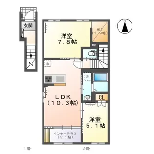 北方町中島字東郷AP【2階】の間取り