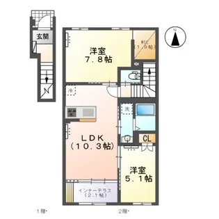 北方町中島字東郷AP【2階】の間取り