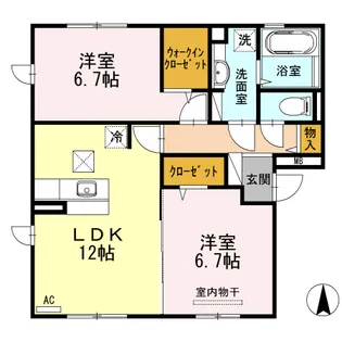 リバーパーク S【1階】の間取り