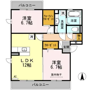 リバーパーク S【3階】の間取り