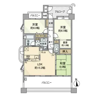 モアグレース本町【9階】の間取り