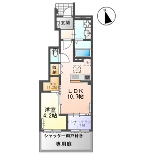 小信中島郷西新築アパート【1階】の間取り