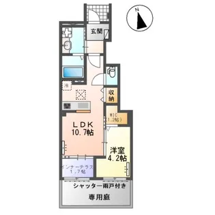 小信中島郷西新築アパート【1階】の間取り