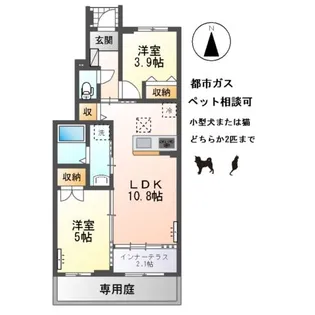 木曽川町玉ノ井字大縄場八ノ切新築アパート【1階】の間取り