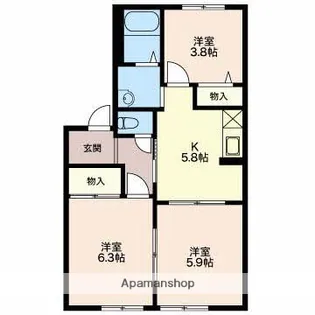 BELLE SOPHIA IMAISE【1階】の間取り