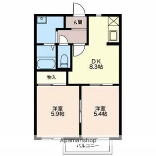 BELLE SOPHIA IMAISE【2階】の間取り