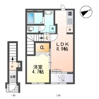 パーチ モリカミ【202号室】の間取り