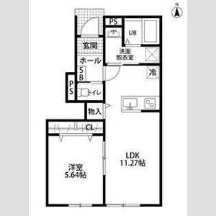 リーブルファイン小信中島【104号室】の間取り