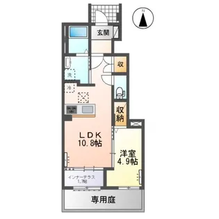 木曽川町門間南屋敷新築アパート【1階】の間取り