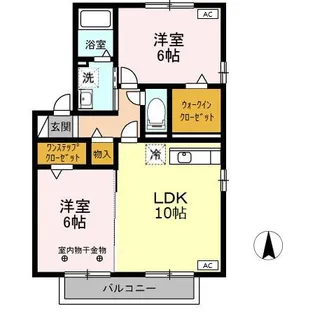 アプローズ B棟【203号室】の間取り