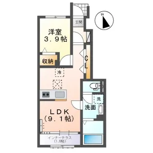 西五城新築アパート【1階】の間取り
