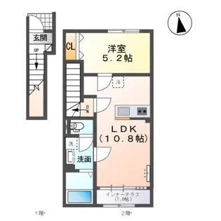 西五城新築アパート【2階】の間取り