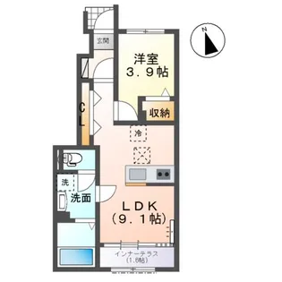 西五城新築アパート【1階】の間取り