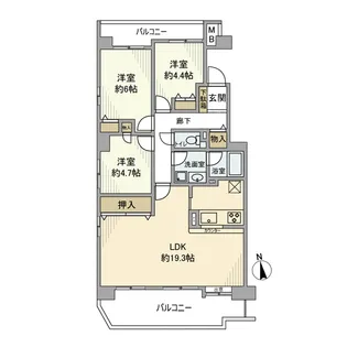 藤和シティコープ神山Ⅱ【8階】の間取り