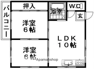 コーポ松岡【1階】の間取り