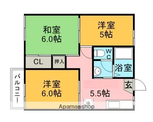 アベニューフラワーAB【2階】の間取り