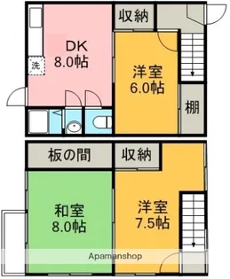 メゾネット鵜飼【2階】の間取り