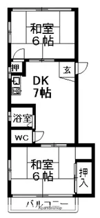 吉田アパ−ト【2階】の間取り