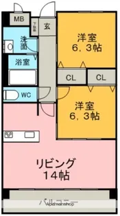 プレミアム御影【3階】の間取り
