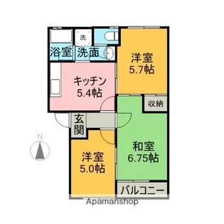 コーポリヨン【2階】の間取り