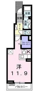 クリーン・カーサ高畑【1階】の間取り