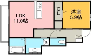 1LDKの間取り画像