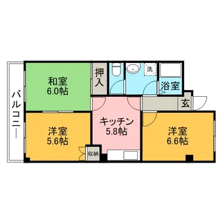 エクシードC【101号室】の間取り
