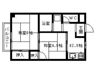 エルディム平島【1階】の間取り