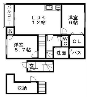 ノーブルフォンテーヌA【2階】の間取り