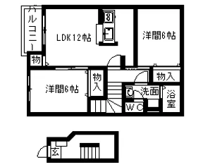 アンソレイエ【2階】の間取り