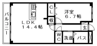 ザ・ウィング S【1階】の間取り