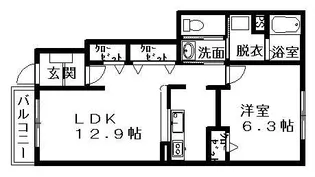 グラン・ソレイユB【1階】の間取り