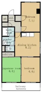 愛知県名古屋市北区若鶴町【マンション】の間取り