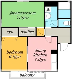愛知県名古屋市北区池花町【アパート】の間取り