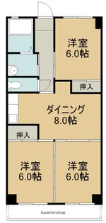 愛知県名古屋市北区下飯田町4丁目【マンション】の間取り