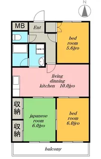 愛知県春日井市中野町2丁目【マンション】の間取り