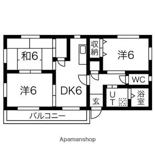 愛知県名古屋市北区中味鋺3丁目【マンション】の間取り