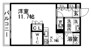 パークアクシス白壁【109号室】の間取り