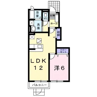 ウエスト ウッド【1階】の間取り