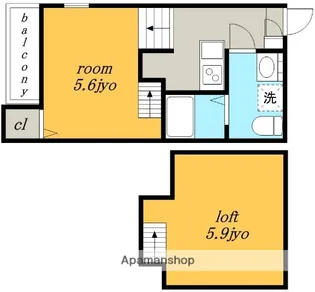 愛知県名古屋市北区東水切町1丁目【アパート】の間取り