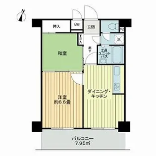 ライオンズマンション東片端【4階】の間取り